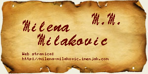 Milena Milaković vizit kartica